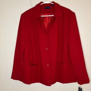 KAREN SCOTT NEW Blazer Womens 20W Red Plus Lined Collared Professional